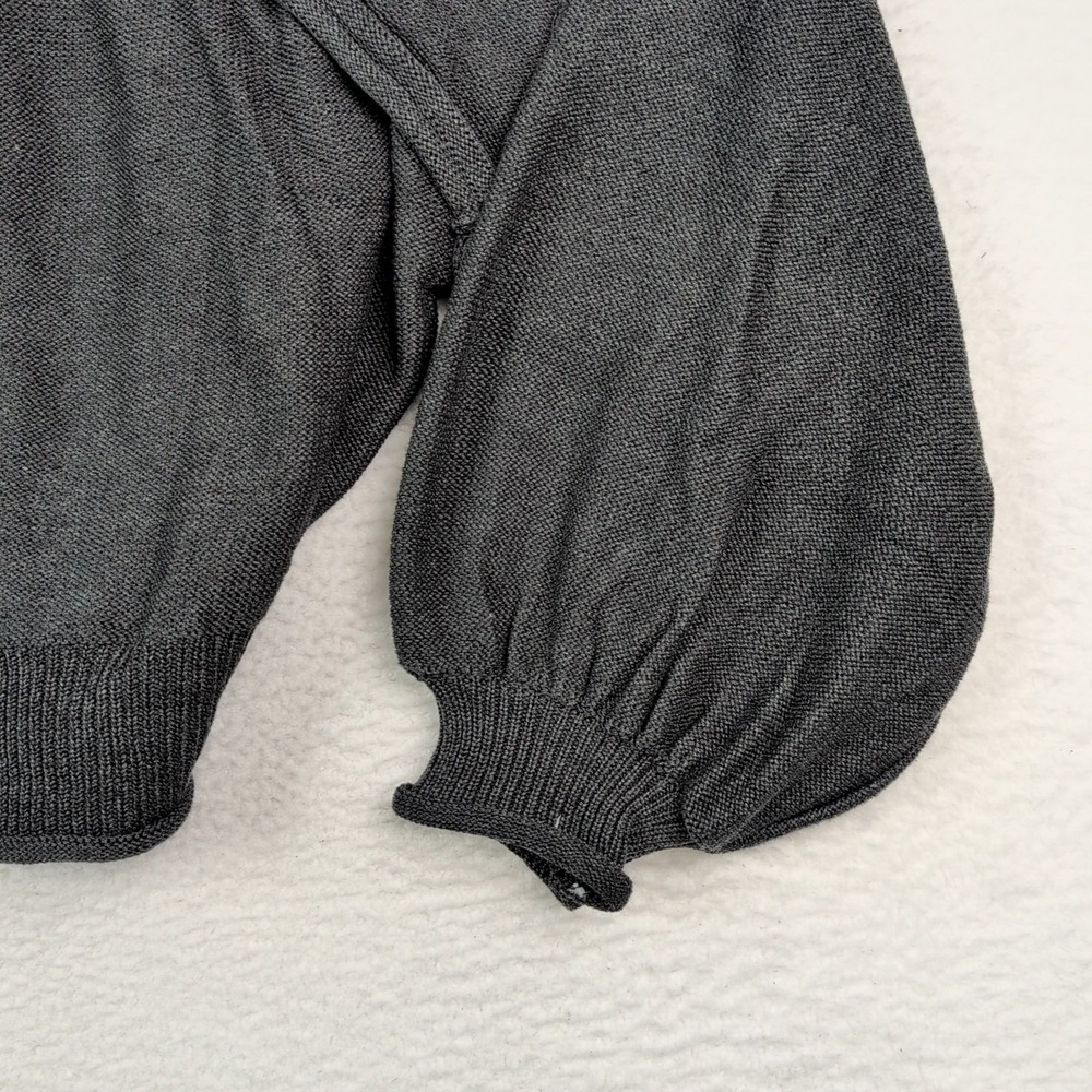 POL Anthropologie Oversized Slouchy Pocket Sweater Black Raw Rolling Edge Medium - Picture 7 of 11